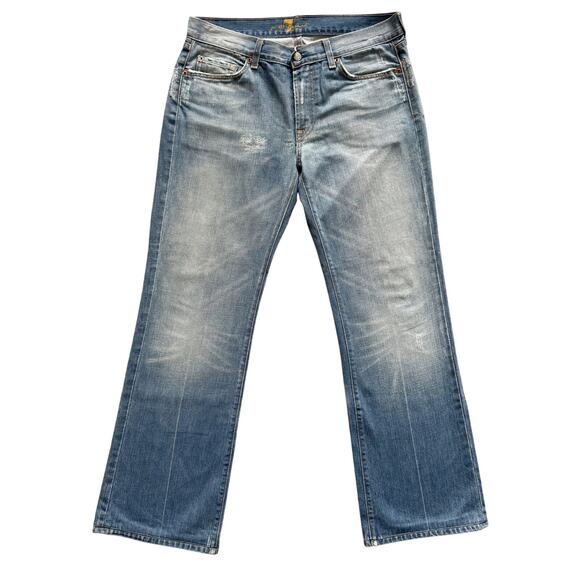 7 for All Mankind Jeans Women's Sz 32 Blue Original Bootcut Mid rise - Picture 1 of 15